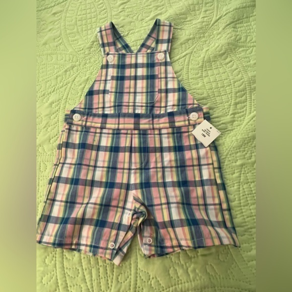 NWT Izod‎ boys plaid jumper sz 18 mos